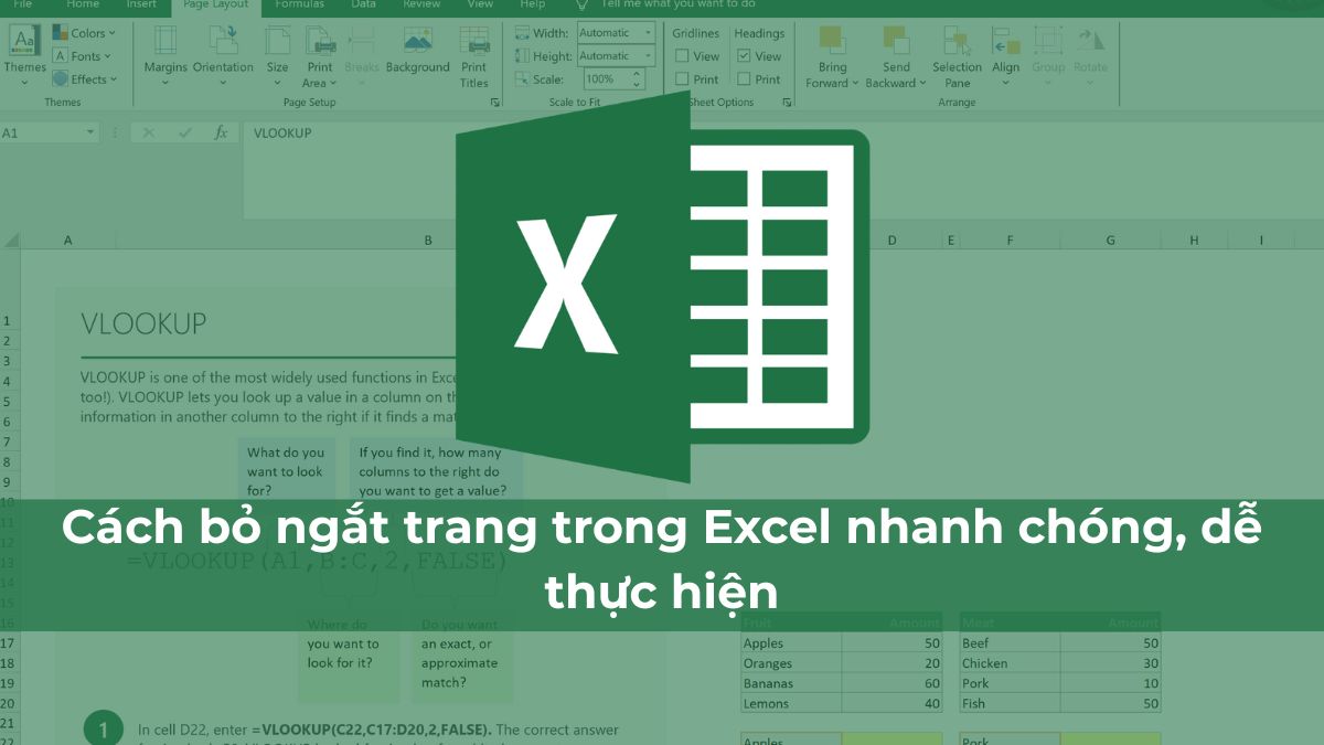 Cách bỏ ngắt trang trong Excel nhanh chóng, dễ thực hiện